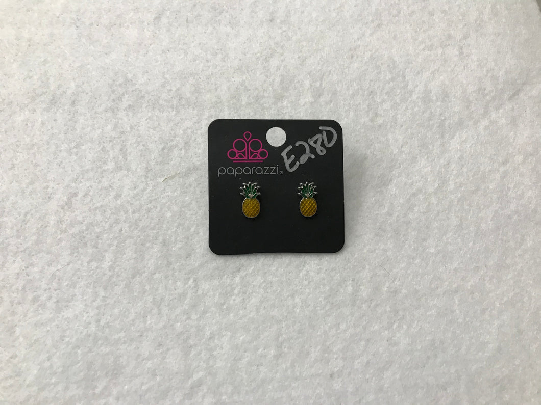 Starlet Shimmer Yellow Pineapple Post Earrings #280