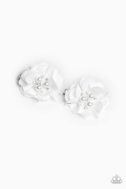 Diamond Dew White Hair Clips