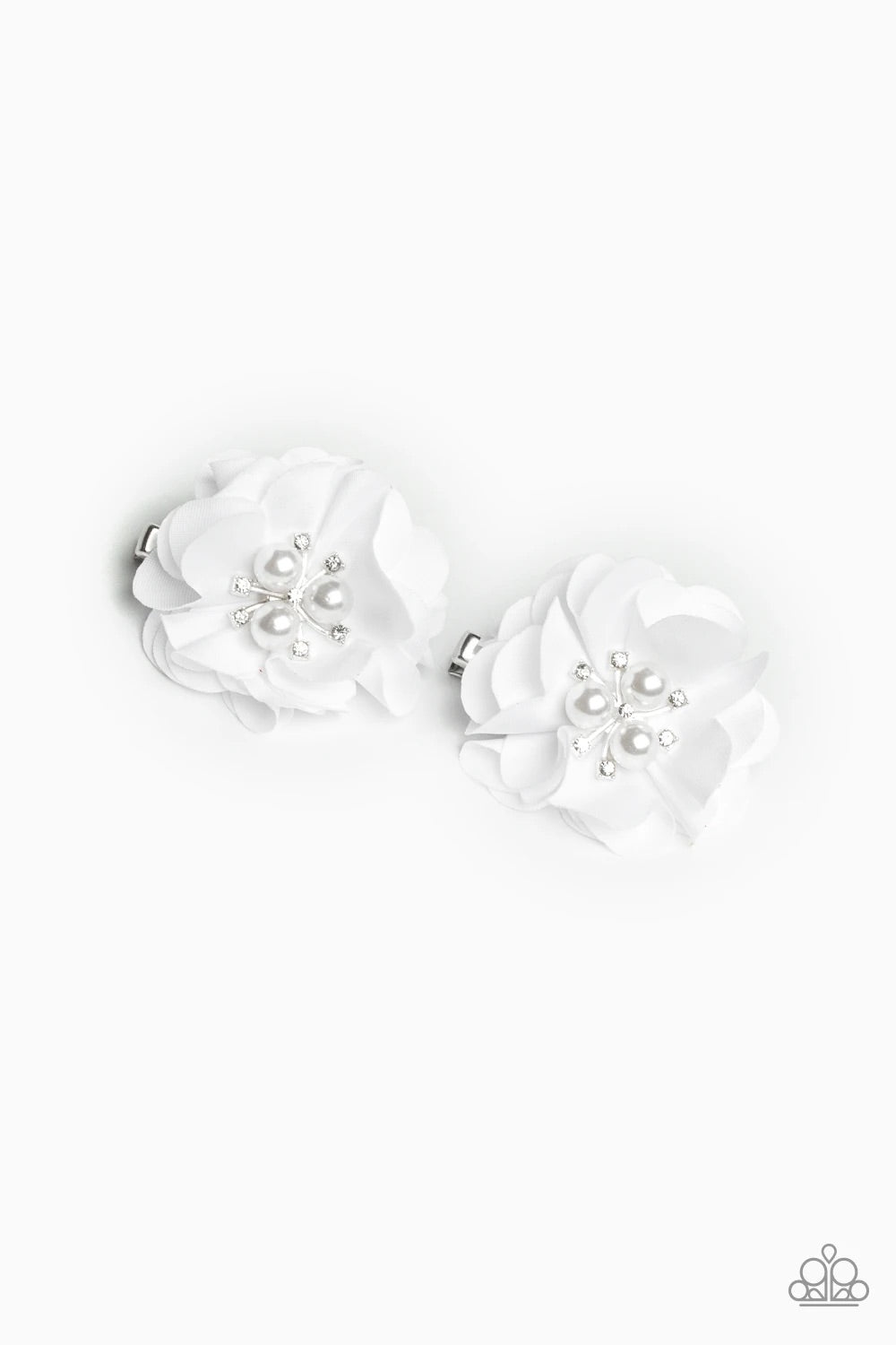 Diamond Dew White Hair Clips
