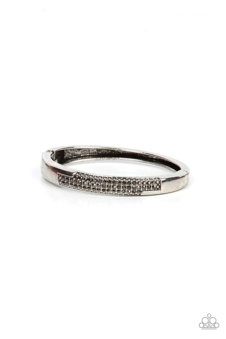 Chart Topping Twinkle Silver Hinged Bracelet