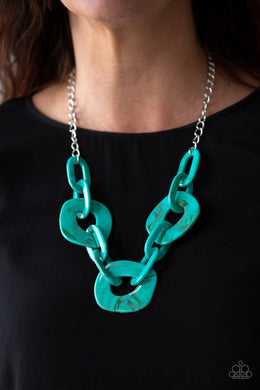 Courageously Chromatic Blue Acrylic Necklace