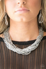 Load image into Gallery viewer, The Speed of Starlight Silver Seed Bead Necklace