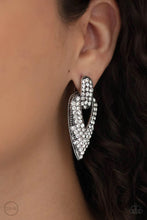 Load image into Gallery viewer, Blinged Out Buckles White Clip On Earrings