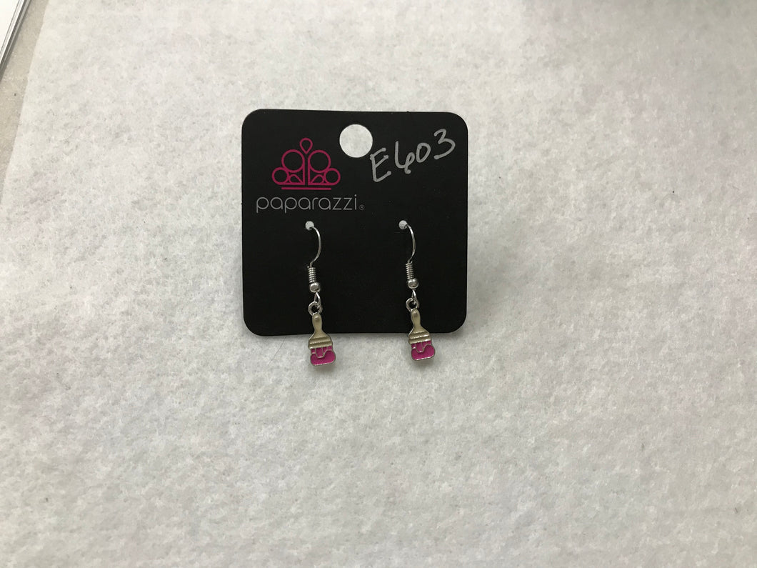 Starlet Shimmer Paint Brush Earrings #603