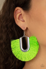Load image into Gallery viewer, Tassel Tropicana Green Tassel Earrings