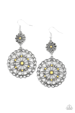 Beaded Brilliance Yellow Earrings