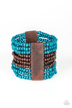 Load image into Gallery viewer, Jamaican Me Jam Blue Wood Bracelet