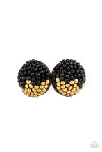 Load image into Gallery viewer, As Happy As Can Beam Black Post Seed Bead Earrings