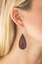 Load image into Gallery viewer, Get In the Groove Brown Leather Earrings