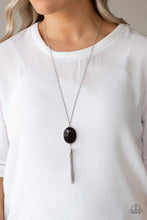 Load image into Gallery viewer, Tasseled Tranquility Black Necklace
