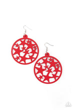Load image into Gallery viewer, Cosmic Paradise Red Wood Earrings