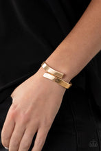 Load image into Gallery viewer, Dare to Flare Gold Hinged Bracelet