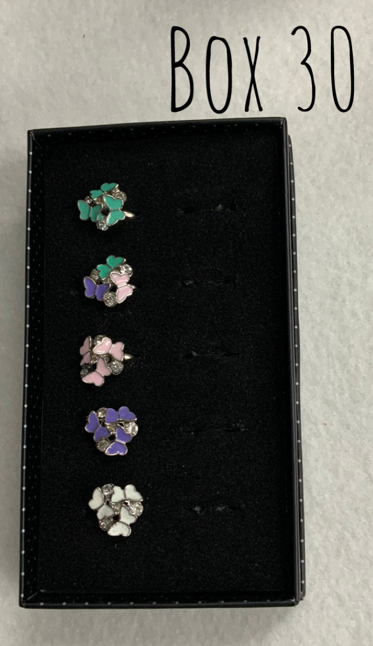 Starlet Shimmer Butterfly Cluster Rings Box 30