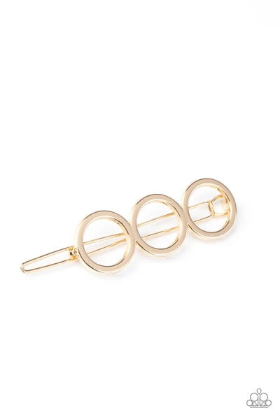 A Hole Lot of Trouble Gold Hair Clip