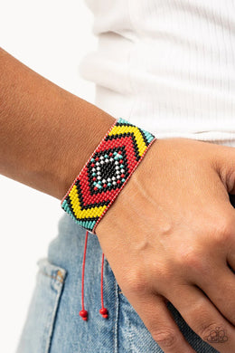 Desert Dive Red Seed Bead Bracelet