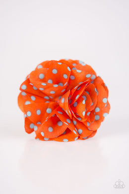 Polka and Petals Orange/Light Blue Hair Clip