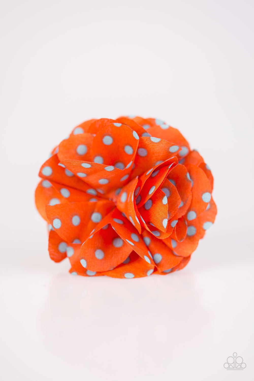 Polka and Petals Orange/Light Blue Hair Clip