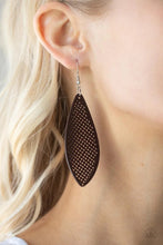 Load image into Gallery viewer, Surf Scene Brown Wood Earrings