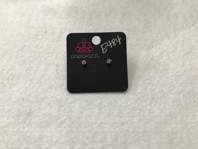 Starlet Shimmer Star Burst Pink Post Earrings #484