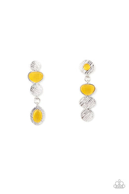 Asymmetrical Appeal Yellow Earrings