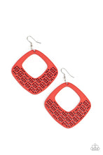 Load image into Gallery viewer, Wood You Rather Red Wood Earrings