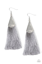 Load image into Gallery viewer, In Full Plume Silver Tassel Earrings
