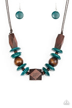 Load image into Gallery viewer, Pacific Paradise Blue Wood Necklace