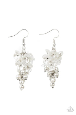 Bountiful Bouquets White Earrings
