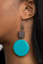 Load image into Gallery viewer, Modern Materials Blue Wood Earrings