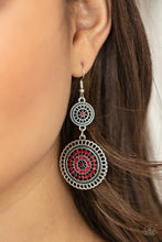 Load image into Gallery viewer, Bohemian Bedazzle Red Earrings