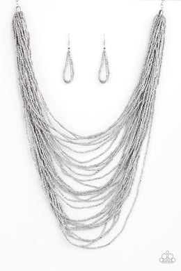 Dauntless Dazzle Silver Seed Bead Necklace