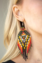 Load image into Gallery viewer, Boho Blast Green Seed Bead Earrings