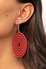 Load image into Gallery viewer, Tropical Retreat Red Wood Earrings