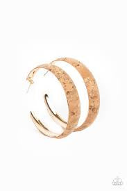 A Cork in the Road Gold Hoop Earrings