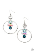 Load image into Gallery viewer, Geometric Glam Blue Earrings